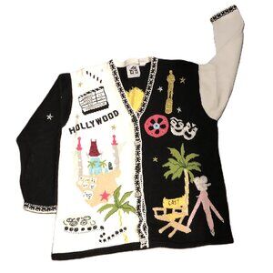 Classic Storybook Knits Women's 1X "Old Hollywood" Novelty Cardigan